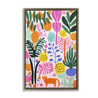 Toile flottante encadrée «Fun Botanical Tropics» par Roozbeh Bahramali