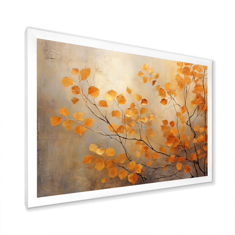 Golden Autumn Forest Harmony - impressions sur toile de forêt, Cadre simple blanc, H 30 po x l 40 po x P 1,5 po