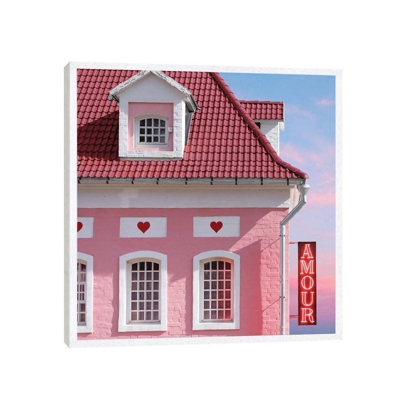 Amour by Erin Summer - Print on Canvas, White Framed, 66.04cm H x 66.04cm W x 3.81cm D