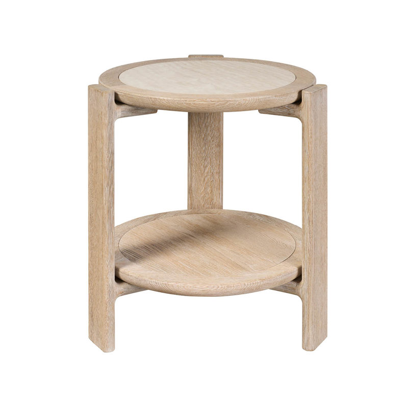 Modern Stone Top End Table, Gray