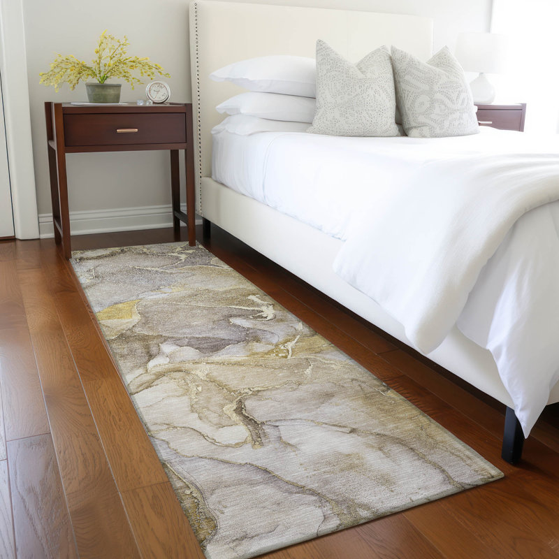 Alfonzo Washable Abstract Indoor / Outdoor Rug, Runner 2'3" x 7'6"
