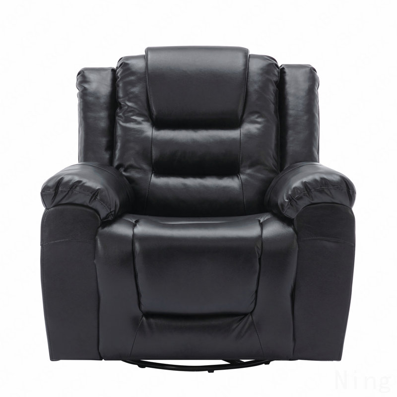 360° Swivel Rocking Home Theater Recliner - Manual, Wide Armrest, Living Room/Bedroom, Black