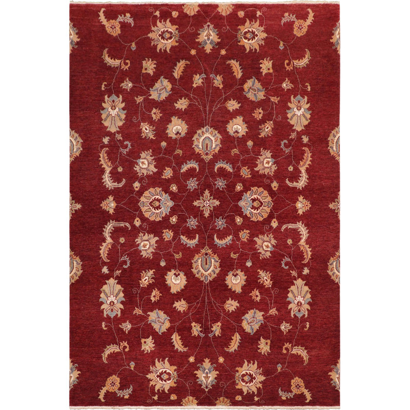 Dorn Oriental Handmade Hand-Knotted Rectangle 8' x 9'10" Wool in Red