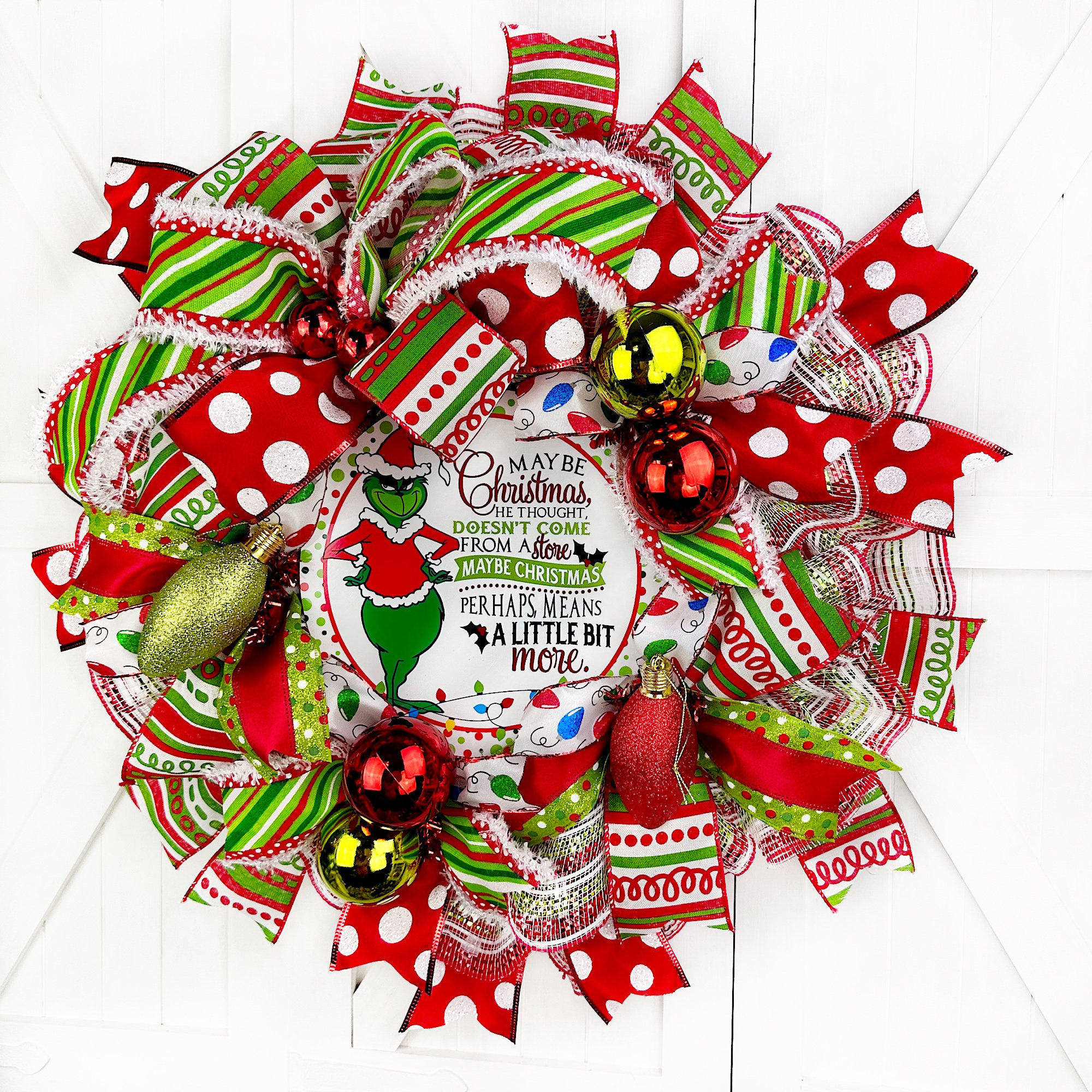 Grinch Deco Mesh Christmas Wreath 22 inch - www.inanstech.com.ng