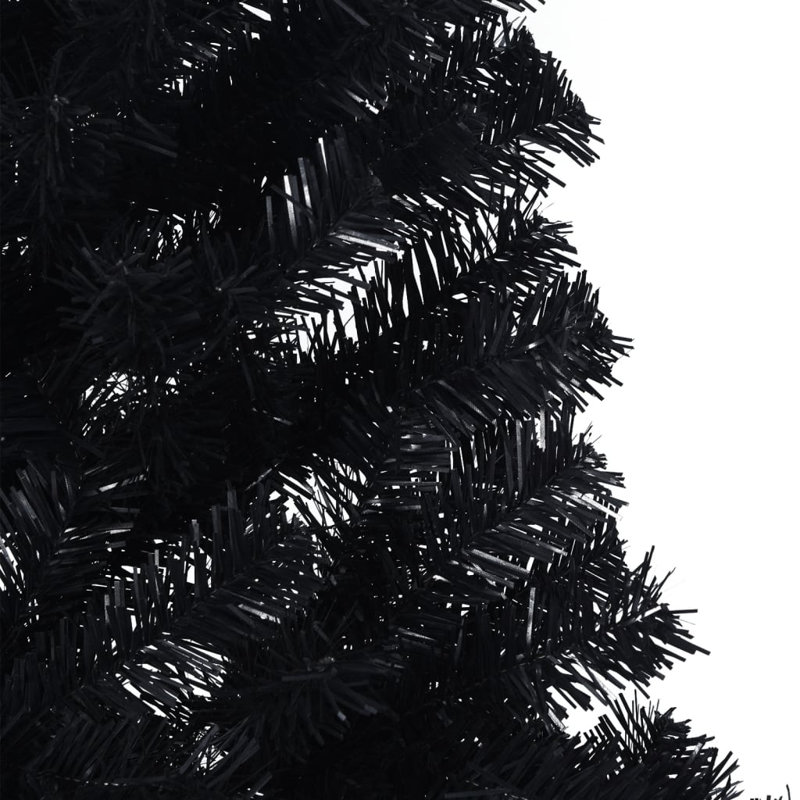 Arbre de Noël artificiel en forme de demi-cercle avec support PET, H 8 pi, Noir