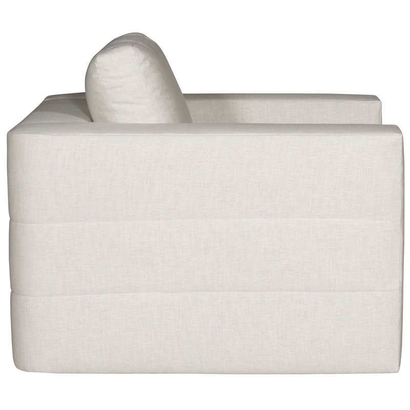 Leone Swivel Armchair, White Polyester Blend