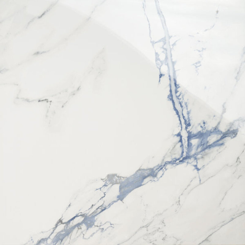 Calacatta Azur 24X24 Matte Porcelain Tile, Blue/White