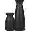 Ensemble de 2 vases en céramique noire matte, décoration boho moderne pour fleurs séchées, herbe de pampa, centres de table rustiques pour le salon, la table à manger, le bureau (noir)