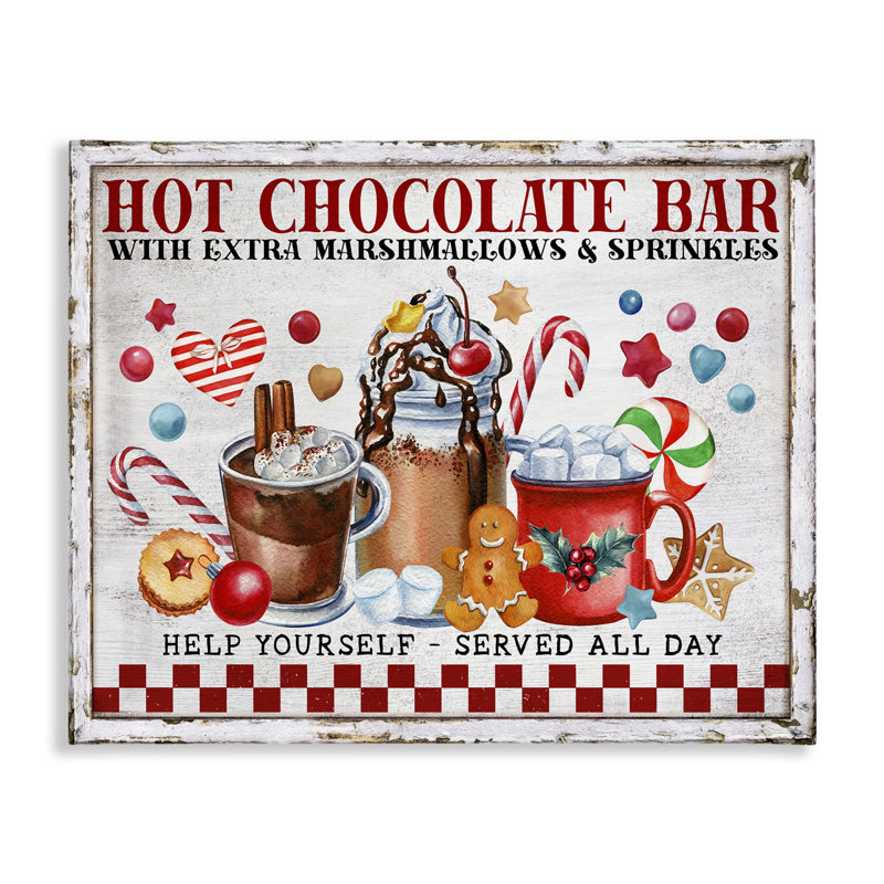 Art mural sur toile "Hot chocolat" par Creatif Belle, H 16 po x l 20 po