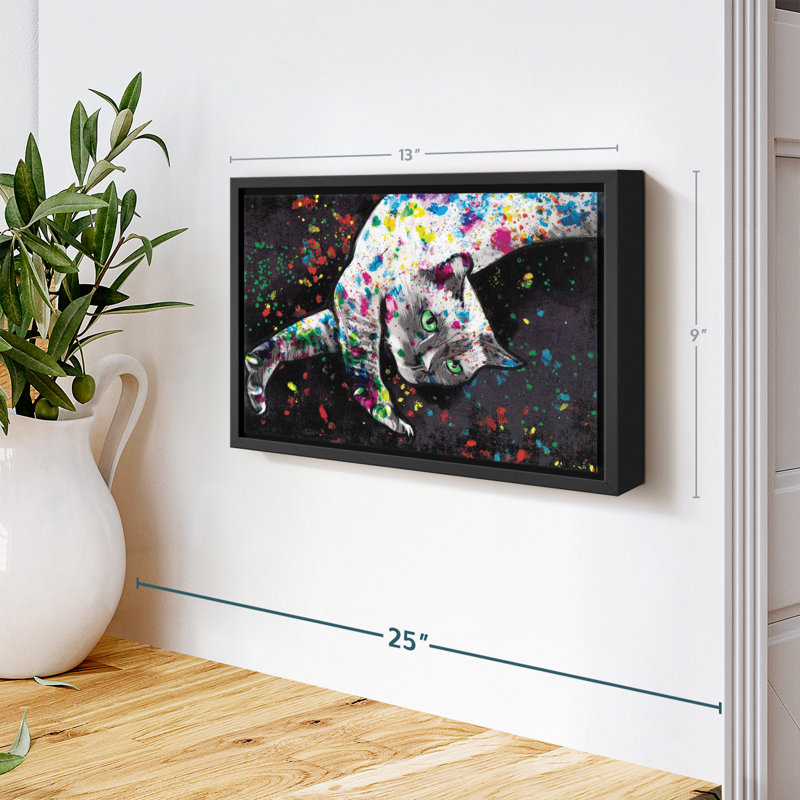 Animal "Peinture murale chat siamois", H 9 po x l 13 po