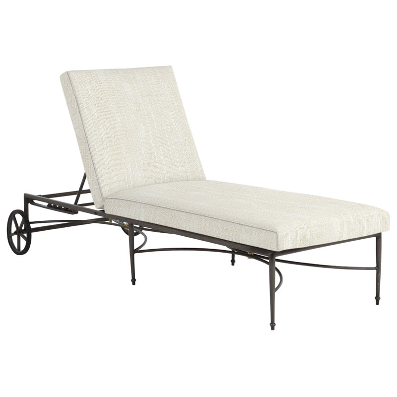 Chaise longue en aluminium Roma, Rollo crème, Welt