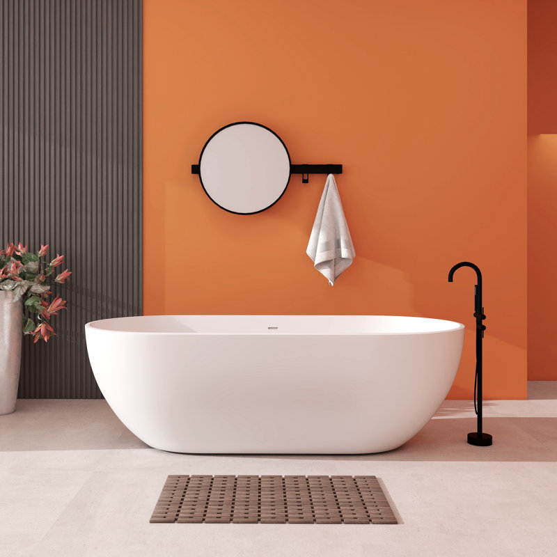 69'' x 30'' Freestanding Soaking Solid Surface Bathtub