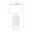 Lighting, 27 po, lampe de table, résine grise, abat-jour ivoire / crème, moderne