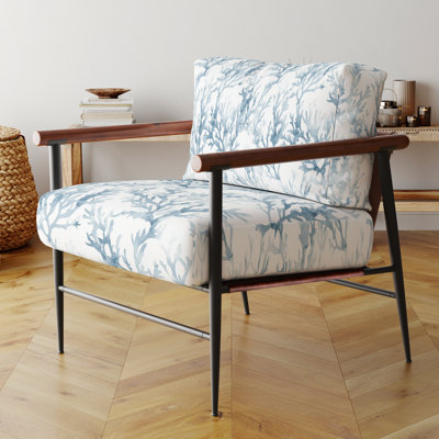 Fauteuil d'appoint imprimé animal - récif bleu clair