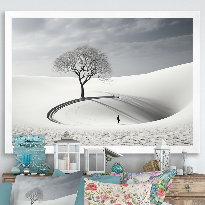 Paysage d'hiver photo IV sur toile, Cadre simple blanc, H 24 po x l 32 po x P 1 po