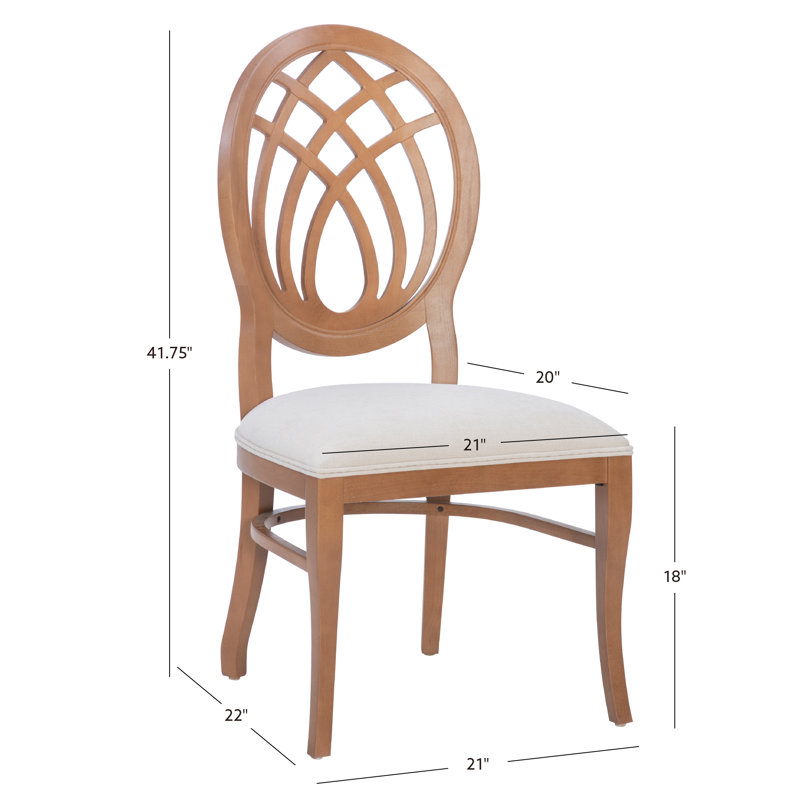 Light Brown Upholstered Cross Back Side Chair Set