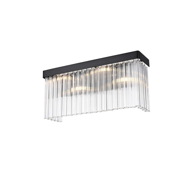Harlow 19 inch Wall Sconce in Black, 9" H x 19.5" W x 5" D, Black, 4 Lights