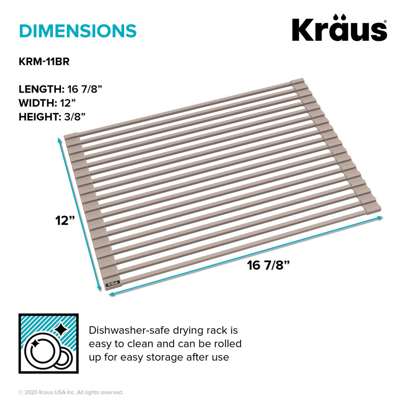 Kore Over the Sink Dish Rack, Green, 0.375" H x 16.875" W x 12" D