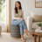 Stylish Linen Cylinder Storage Ottoman-1121326580