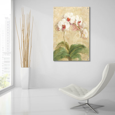  «Dreamy Orchids 1» par Danhui Nai, art mural en verre acrylique, 24 po x 36 po