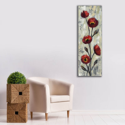 «Simple Red Floral II» par Silvia Vassileva, art mural sur toile