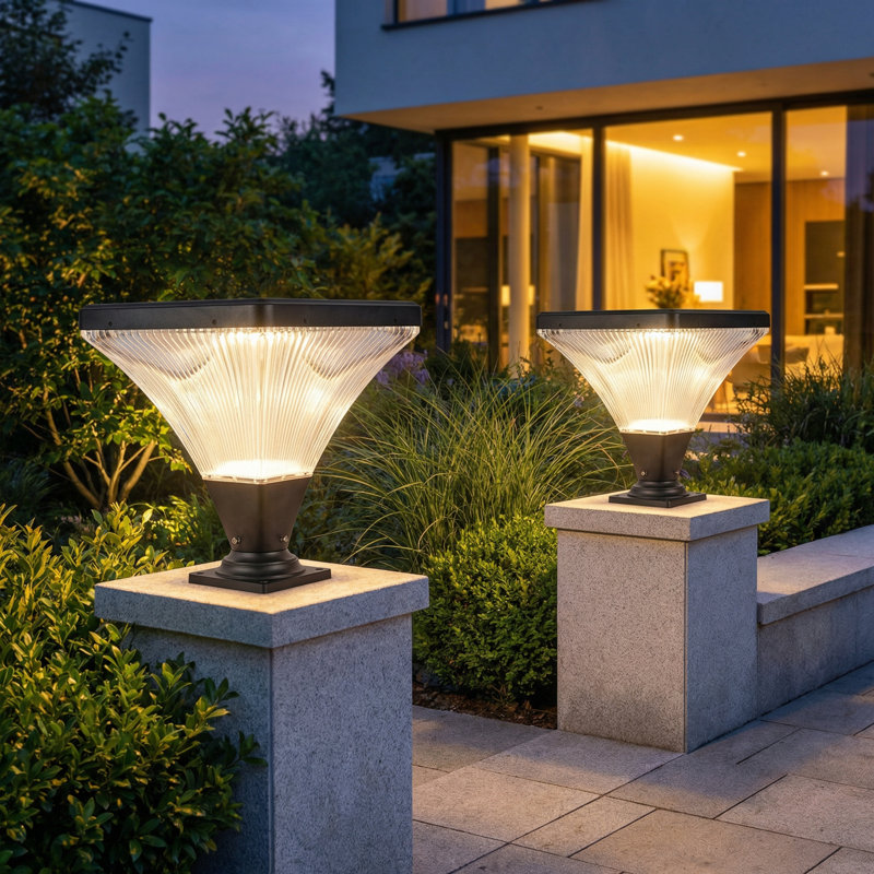 Lampadaire solaire à DEL avec télécommande et capteur de crépuscule à l'aube
