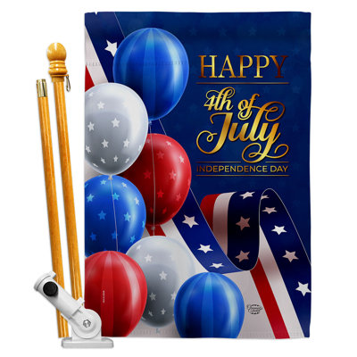 Ensemble de drapeaux en polyester 40 x 28 po Fourth of August
