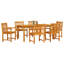 6 - Person Wood Patio Dining Set with Rectangular Table