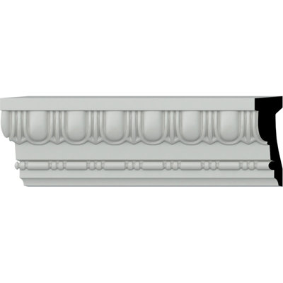 Endurathane Egg & Dart Chair Rail, 4"H x 1 1/4"P x 94 1/2"L, Factory Primed
