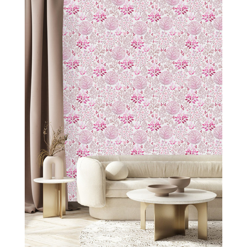 Pink Spring Branches Wallpaper Peel & Stick Vinyl Floral