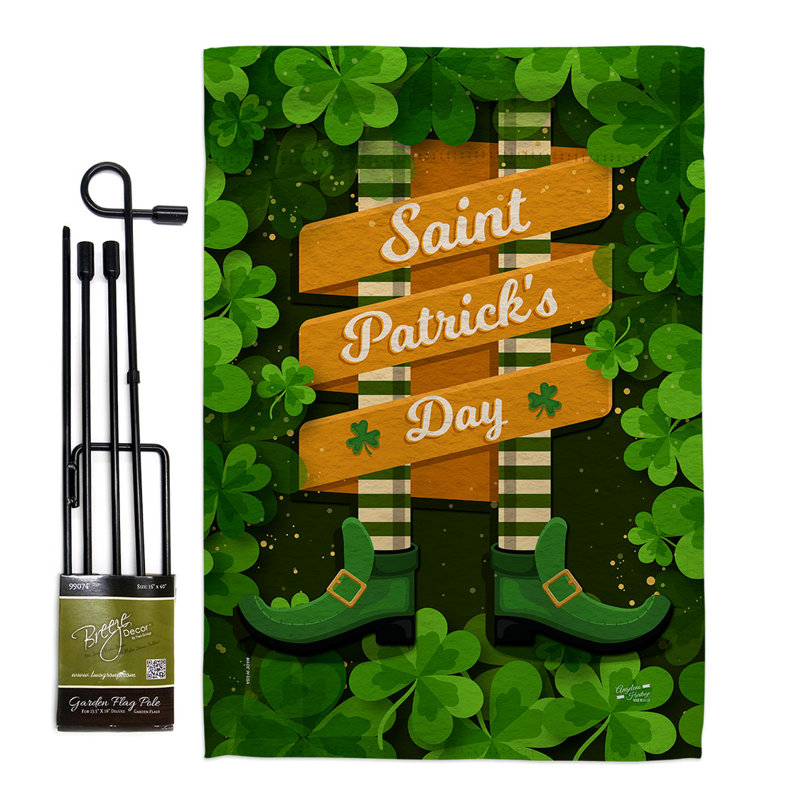 Ensemble de drapeaux en polyester 18 po x 13 po Leprechaun