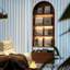 Bibliothèque rotative en bois massif Nut-Brown
