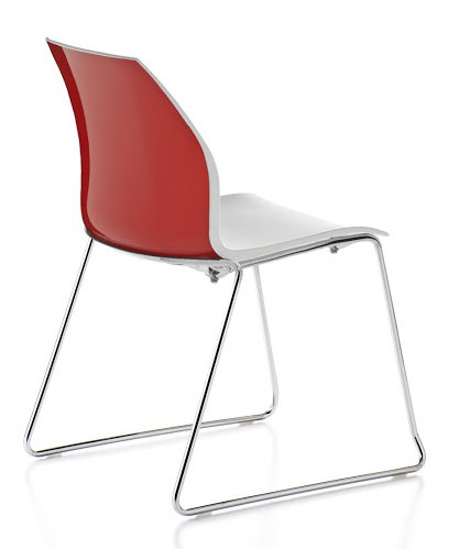 Chaise d'invité traîneau Vortex, Rouge / blanc