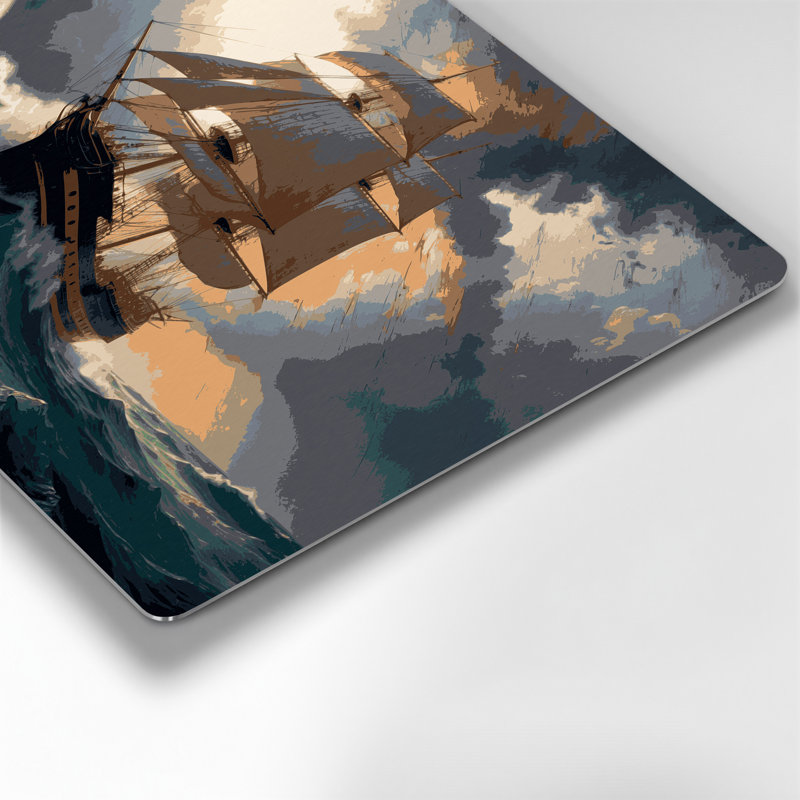 Art mural noir nautique traditionnel maritime, H 11 po x l 14 po