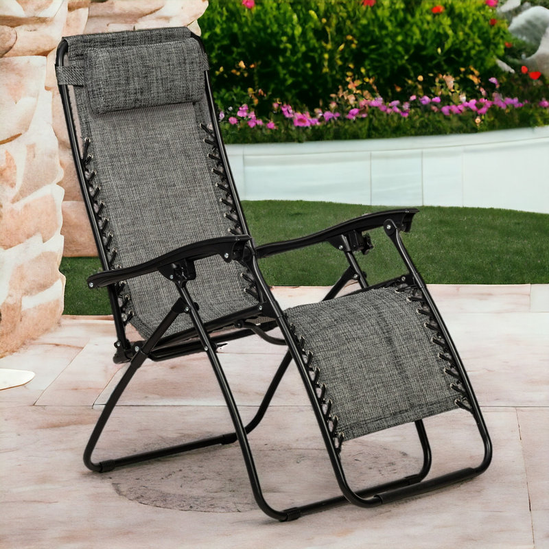 2 x Royalcraft Zero Gravity Relaxer with drinks and phone holder, Grey