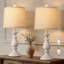 Ensemble de 2 lampes de table rustiques 22 ", avec interrupteur rotatif pour chambre à coucher, salon, blanc cassé-1483712095