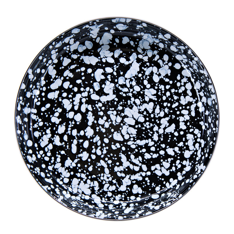 Set of 4 Black Swirl Pasta Plates