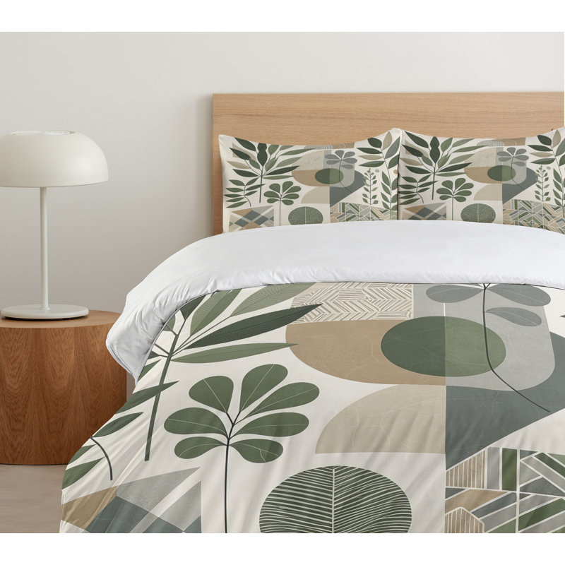Monstera Duvet Cover, California King Duvet Cover + 2 Standard Shams