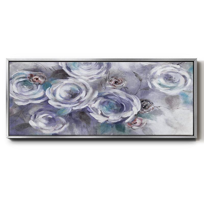 Iced Flowers- Framed Canvas, 20" H x 50" W