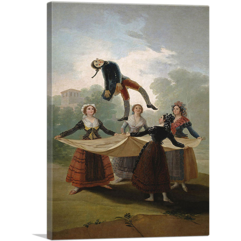 «The Straw Manikin 1792» par Francisco Goya, reproduction d'art sur toile tendue, H 40 po x l 26 po x P 0,75 po