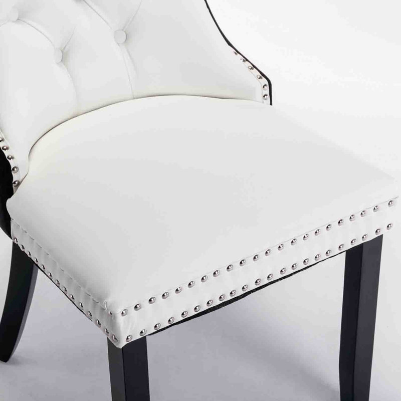 Chaise d'appoint rembourrée Gaudet Fulkerson, Noir, blanc ‑ incorrect, Noir
