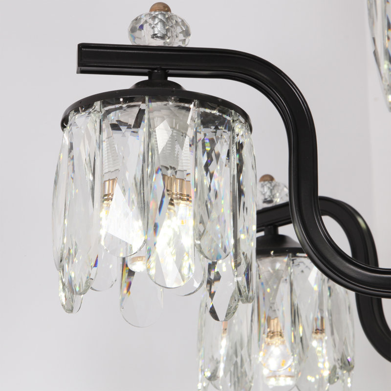 Ventilateur de plafond en cristal à 3 pales 19,69 po avec télécommande et ensemble d'éclairage inclus Aletheia