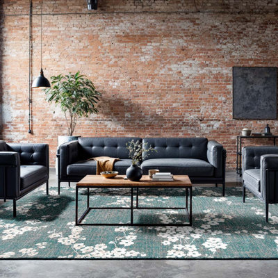 Sakura Sakura Lake Blue Recycled P.E.T Area Rug