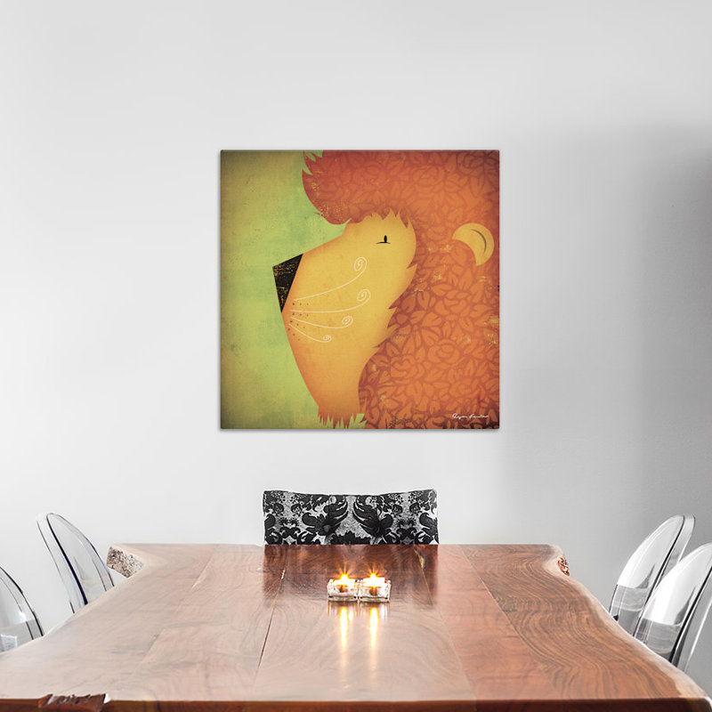 Art sur toile lion wow, H 12 po x l 12 po x P 1,5 po