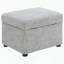 Repose-pieds avec rangement et plateau relevable hydraulique et tissu gris