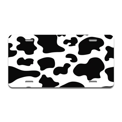 Cow Print Aluminum Plate Frame