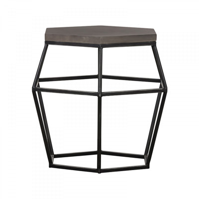 Lefancy Modern Concrete and Hexagonal End Table