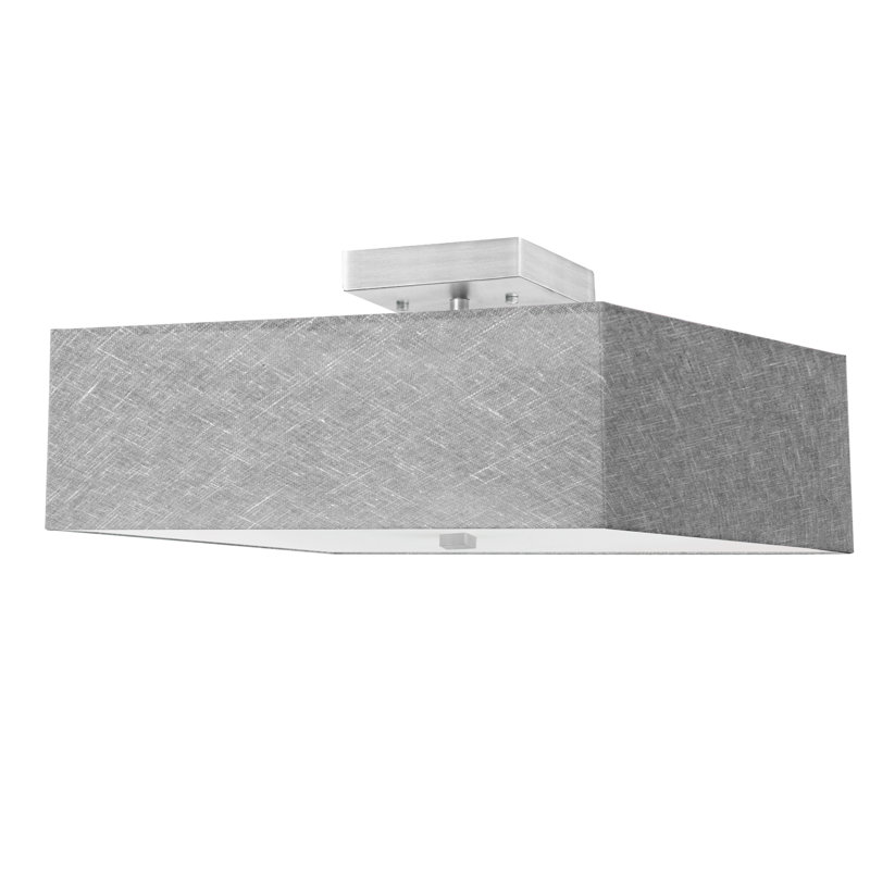 Breckan 3 Light Semi-Flush Mount, Silver, Gray