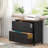 2-Drawer Lateral File Cabinet, Rustic Wood Filing Cabinet For Home Office, A4/Letter Size, Printer Stand With Storage & Heavy-Duty Steel Frame, Brown & Black