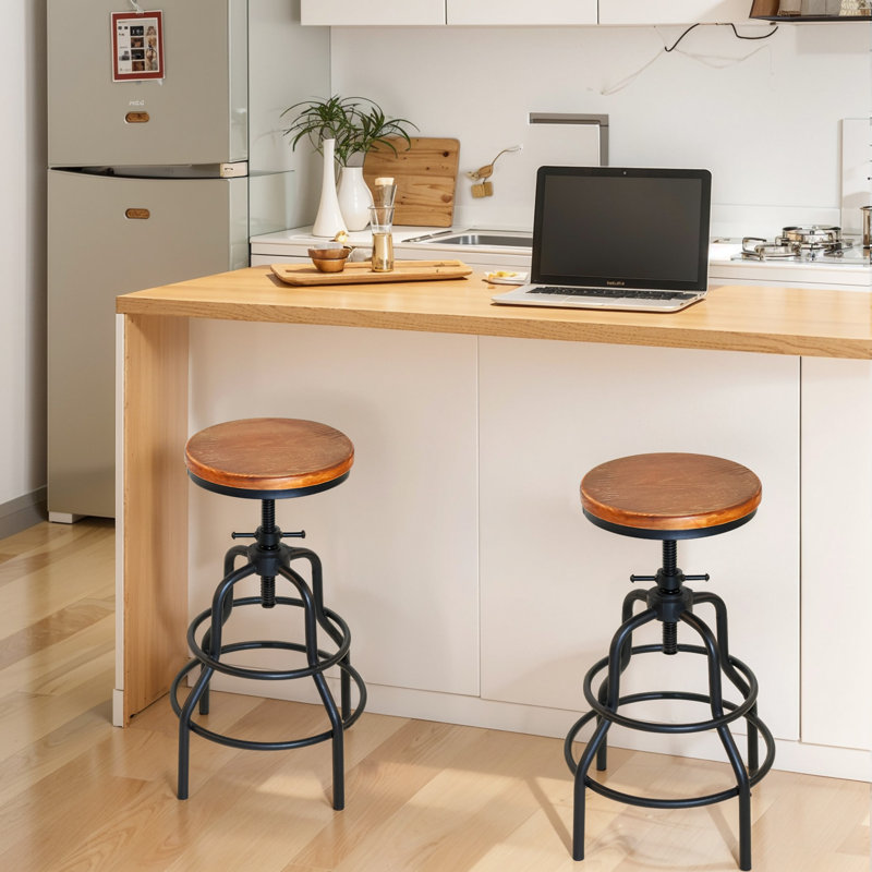 Tabouret de bar pivotant, Tabouret de bar (siège d'une hauteur de 29,5 po), Noyer, 2